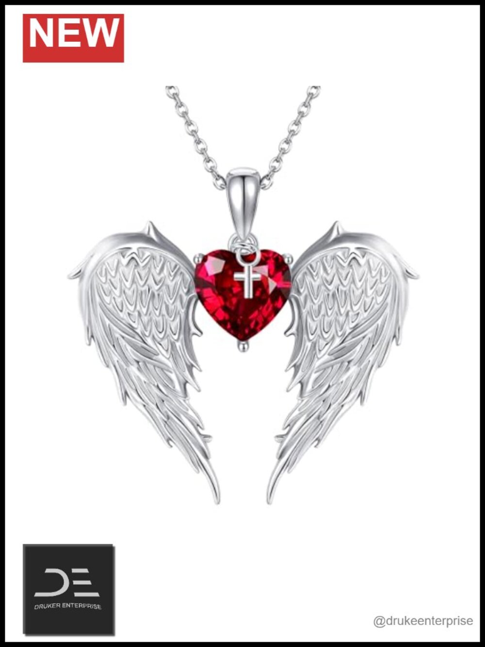 Angel Wings Pendant Necklace 925 Sterling Silver Hypoallergenic Women Gift Mom